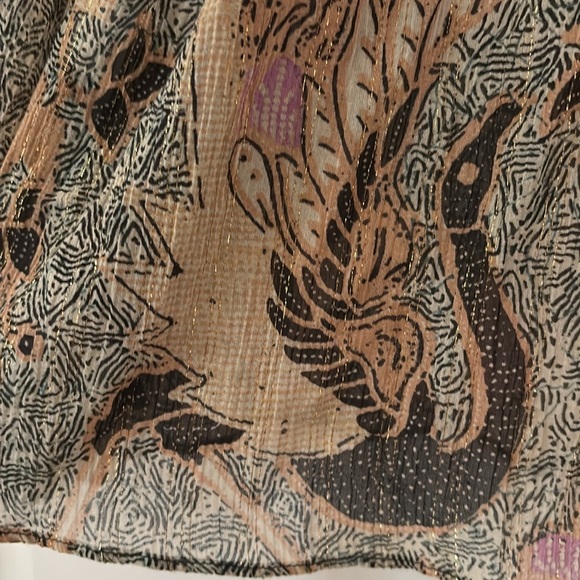 NEWUlla Johnson Lara Blouse Silk Ruffle Floral Birds of Paradise Ivory Size 8 - Picture 15 of 17